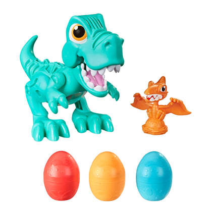 Play-Doh Dino Crew Crunchin' T-Rex Toy for Kids 3 Years and Up with Dinosaur Sounds and 3 Eggs.