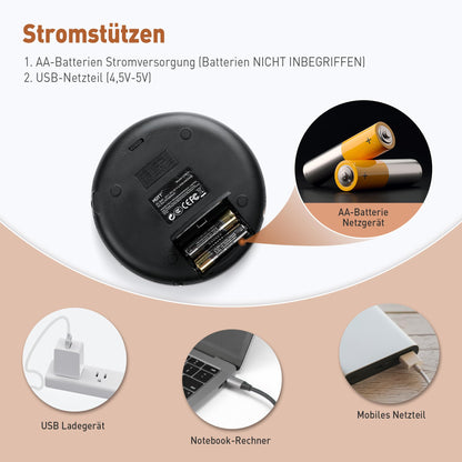 CD611 Portable CD Player with LCD Display Stereo Headphones, Anti-Skip/Anti Shock Protection, Discman CD Player, Portable CD Player with Headphone Audio/USB Cable for Car Home Travel (Black)