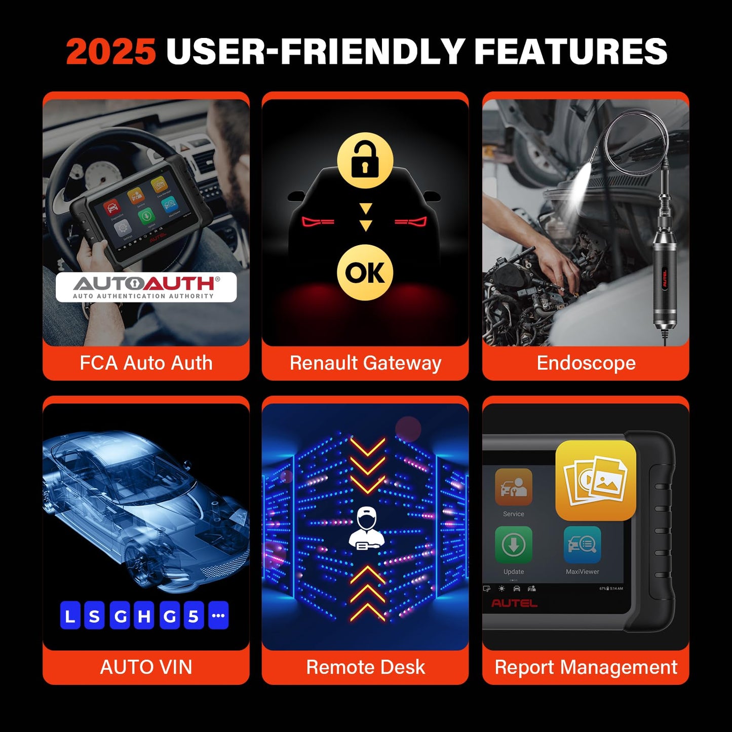 Autel MaxiCOM MK808S-OBD2 Diagnostic Tool, 2024 Bidirectional Tool Updated from MaxiCheck MX808 MK808, 28+ Services, Active Test, All System Diagnostics, Injector Coding/EPB/BMS/SAS/TPMS/AutoVIN/ABS