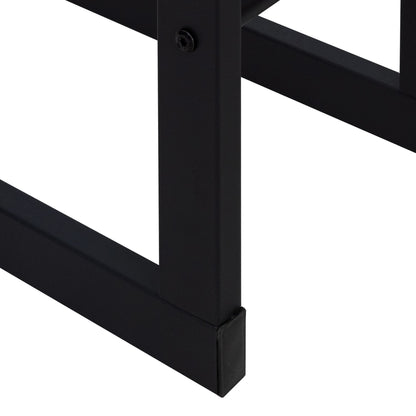 ML-Design fireplace log rack 40x100x25cm rectangular black metal, indoor/outdoor, coated steel firewood storage, fireplace stand firewood holder log rack for fireplace/stove.