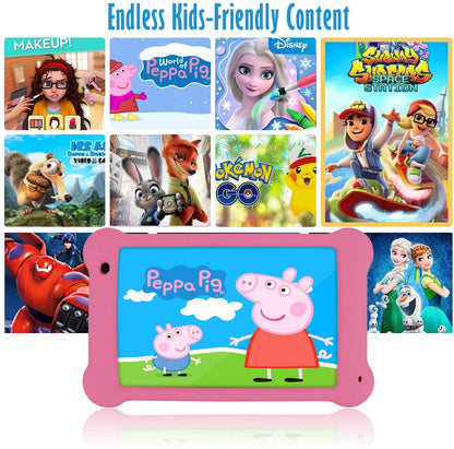 Wainyok Kids Tablet, 2GB RAM + 32GB ROM Kids Tablet, Quad Core, Parental Controls, 7 Inch Eye Protection IPS FHD Display Toddler Android 11 Tablets with Kid-Proof Case.