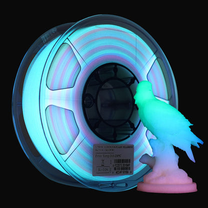 eSUN PLA Glow in the Dark 3D Printer Filament, Glow in the Dark Rainbow Filament 1.75mm, 1kg spool (2.2 LBS) 3D Printing Filament for 3D Printers, Glow in the Dark Rainbow Multicolor.