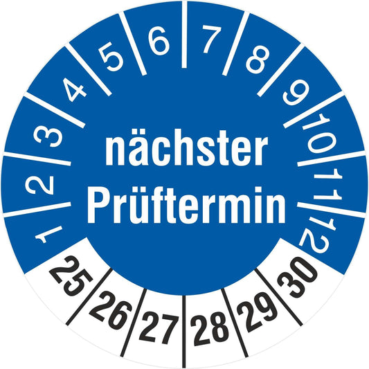 200 inspection labels 30 mm next inspection date next inspection 2025-2030 inspection sticker