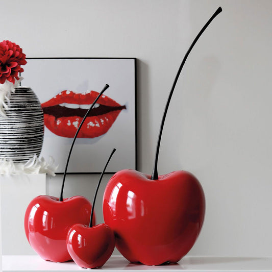 SID Casablanca 36407 Decorative Figure Cherry Passion, Ceramic, Red, 60 x 25 cm