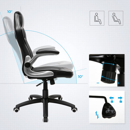 SONGMICS Racing Chair Office Chair Gaming Chair Executive Chair Swivel Chair PU, black, OBG62B