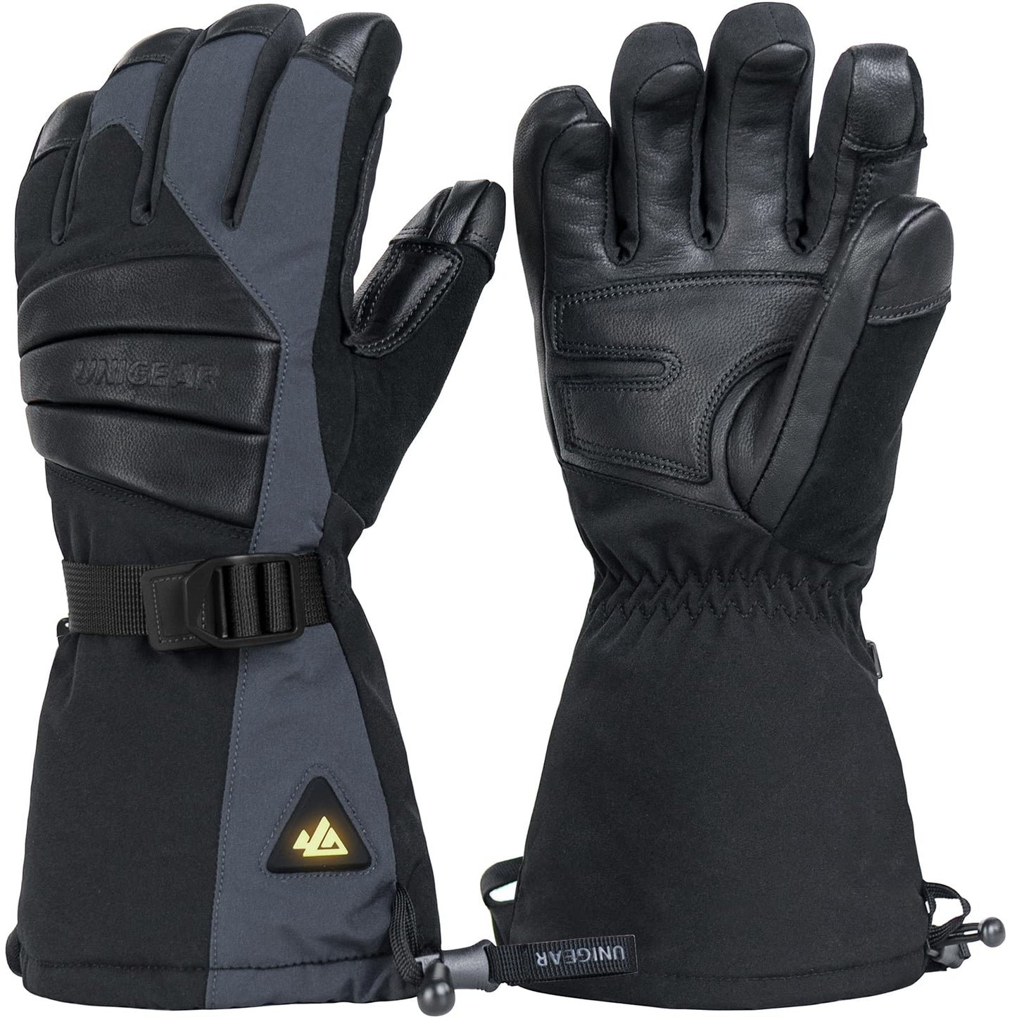 Unigear heated gloves with quick charging for women and men, warm winter gloves with heating, 3 heat levels, waterproof touchscreen for skiing, Raynauds, and outdoor work.