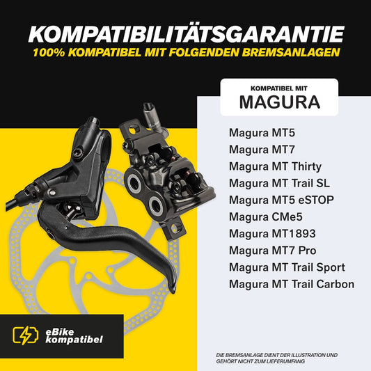 Performance brake pads for Magura MT5 MT7 Pro MT Thirty Type 8.P brake systems I Organic I 1 Pair I Strong braking power & durable I Gorilla Bikes disc brake pads for MTB & E-Bikes
