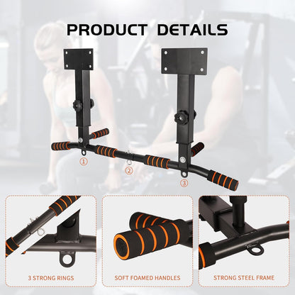 QZWGZ Bar Mount is a heavy-duty, height-adjustable pull-up bar that can support up to 200 kg. It features non-slip grips and is ideal for strength training at home or in the gym.