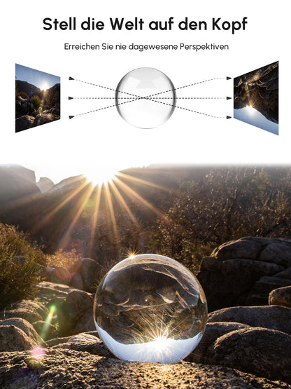 Rollei Lensball 110mm | Glass orb | Crystal ball | Photo sphere with storage bag & microfiber cleaning cloth for glass ball photography.