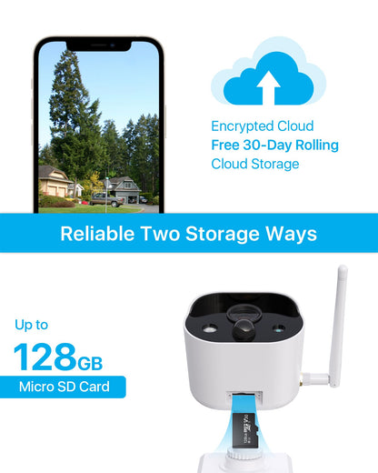 ZOSI 2K Wireless Battery Outdoor Surveillance Camera, 3MP WiFi Battery Camera with Spotlight, 2-Way Audio, Person Detection, C309