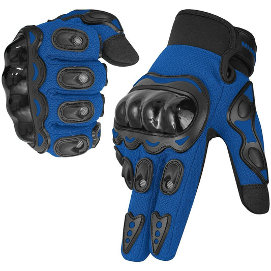 WESTWOOD FOX Motorcycle Gloves Men Women, Full Finger Touchscreen Motorcycle Gloves for BMX MX ATV MTB Riding, Hunting, Climbing and Outdoor Sports (BLUE, 2XL)