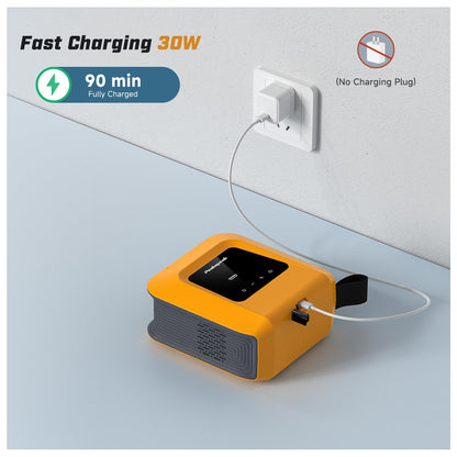 Peakspeak 20PSI Electric SUP Pump with Battery - Rechargeable, Intelligent Inflation/Deflation, Automatic Shut-off for SUP Boards, Kayak, Floats, Kites, Tent, Mattress, White