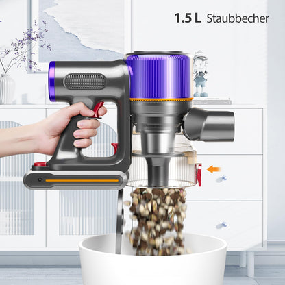 Avalsor 550W/45000Pa/65Mins Battery Vacuum Cleaner, Cordless Vacuum with Touchscreen and Anti-Tangle Brush, 1.5L Dust Container, 9-in-1 for Hard Floors, Carpets, and Pet Hair.