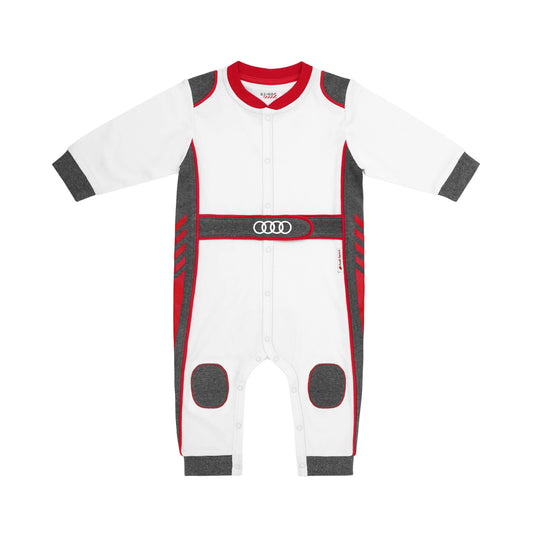 Audi Collection 3202200301 Racing Sport Baby Onesie, white, Size: 62/68