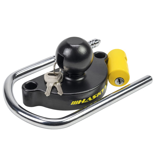 HASKYY trailer lock trailer balllock theft protection trailer security towing lock high-performance steel aluminum alloy base caravan protection