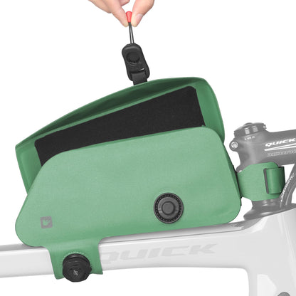 Rhinowalk bike frame bag with magnetic closure, waterproof tube bag, front bag, top tube bags, handlebar bag, bike accessory (green)