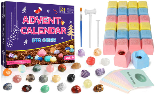 Advent calendar 2024 for kids Crystals, 24 days of Christmas Advent calendar countdown surprises, Natural gemstones the best gift for boys, girls, and geology enthusiasts (#4)