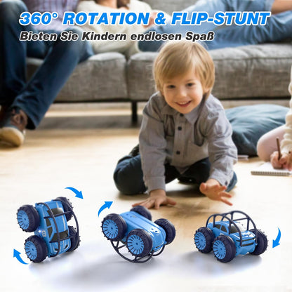 iFollower direct invitation Remote Control Car, 15km/h 4WD Amphibious Stunt Car, 2.4GHz 360° Rotation Colorful LED Light Monster Truck Off-road Toy, Gifts for Kids aged 3 and up