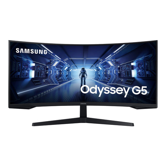 Samsung Gaming Monitor G5 C34G55TWWP, 34 inch, VA panel, UWQHD resolution, AMD FreeSync Premium, curvature 1000R, refresh rate 165 Hz, response time 1 ms (MPRT), black
