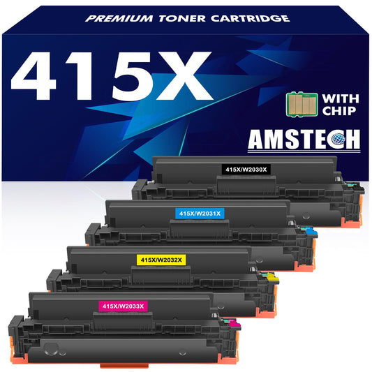415X M479fdw Toner with Chip Compatible for HP 415X 415A Multipack Color Laserjet Pro MFP M479dw M479fnw M479fdn M454dw M454dn W2030X W2031X W2032X W2033X W2030A 4-Pack (Black Cyan Yellow Magenta)