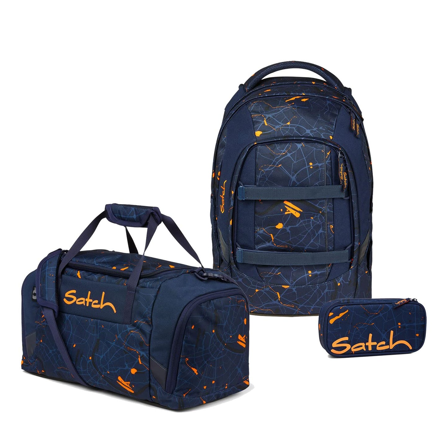 Satch Pack school backpack set 3 pieces with sports bag and pencil case (Urban Journey)