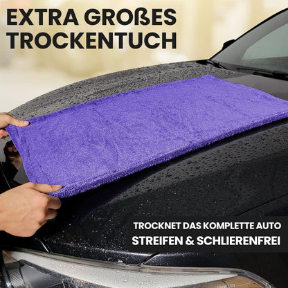 Ivality® Auto Drying Towel XXL 80x50 cm - 1800 GSM Ultra Absorbent Microfiber Towels for Car Care and Motorcycle, Lint-Free, Paint-Safe Twisted Towel Microfiber Towels - Purple