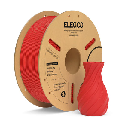 ELEGOO PLA+ Filament 1.75mm Red 1KG, PLA Plus 3D Printer Filament, Tougher and Stronger Filament-3D Printing Materials, Dimensional Accuracy +/-0.02mm, Compatible with Most 3D Printers (1KG/Spool, 2.2lbs)