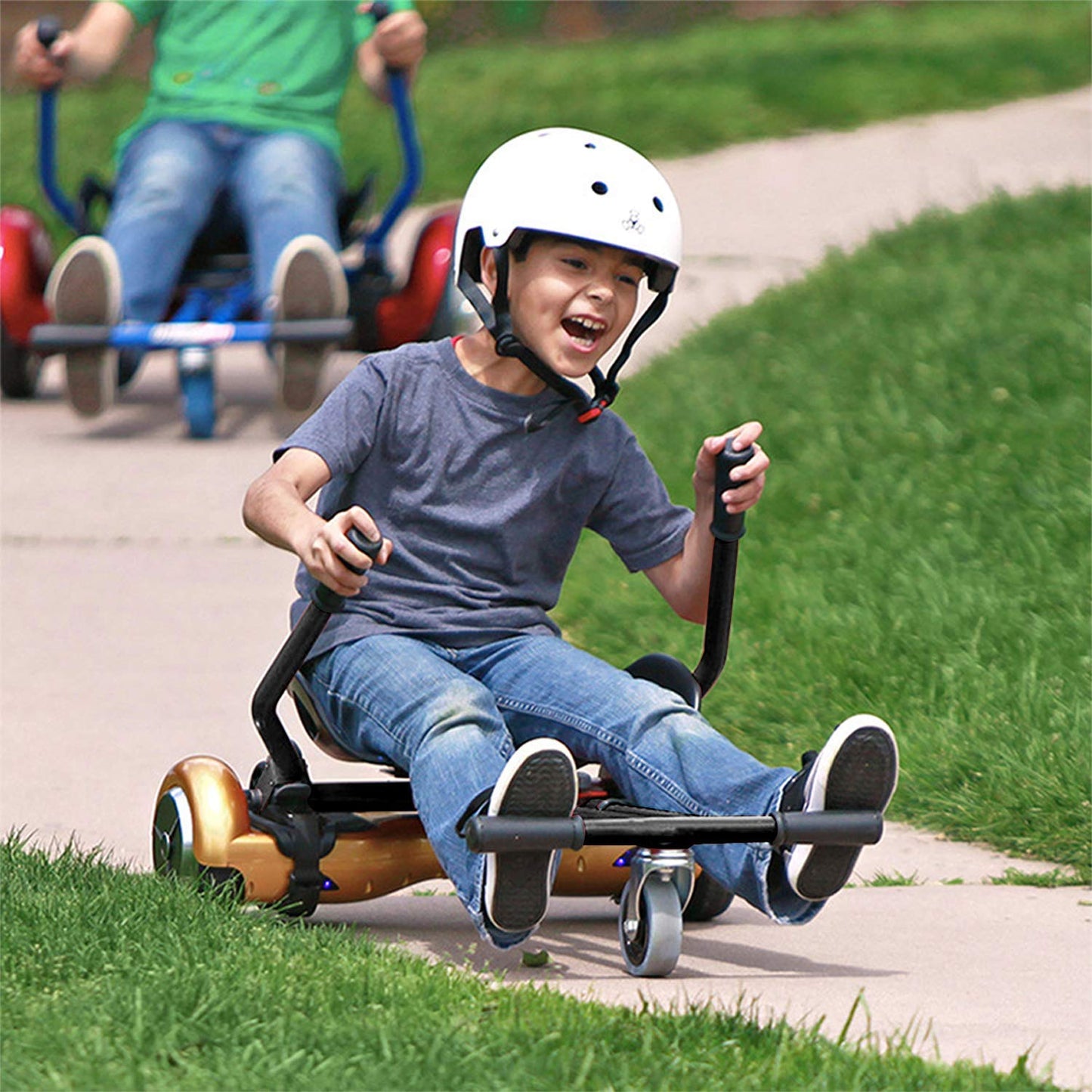 EINFEBEN Hoverboard Seat, Kart Extension for 6.5-10 inch Hoverboards, Seat Scooter for 2 Wheel Balancing, Scooter Adjustable Karting Bracket suitable for Adults and Children.