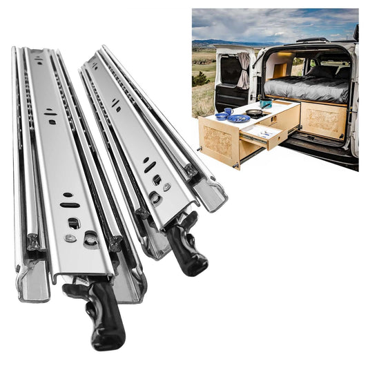 SHUHANG drawer slides heavy duty drawer slide full extension 400mm with lock drawer slides capacity ball bearing 68kg loading capacity side mounted 1 pair (2 pieces)