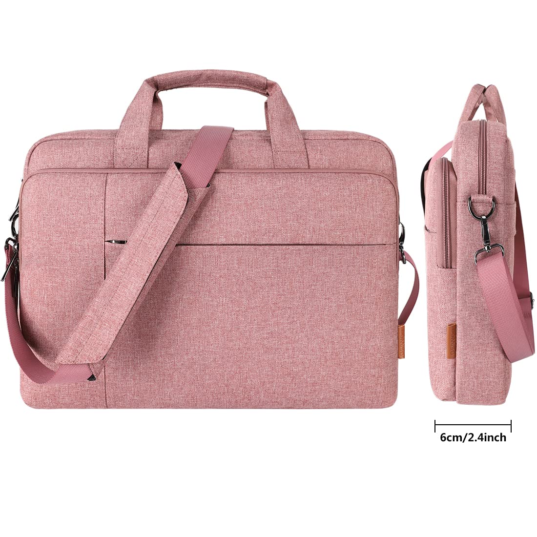 DOMISO 17 inch Laptop Bag Briefcase Shoulder Bag Business Waterproof Notebook Bag for 17-17.3" Notebook/Dell Inspiron/Lenovo IdeaPad/HP Envy/MSI GS73VR Stealth Pro/ASUS ROG, Pink