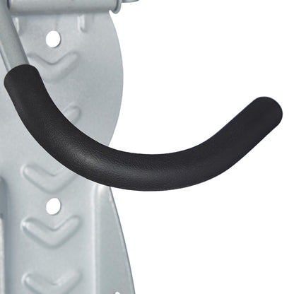 Relaxdays 6 x Bike Wall Mount, Bike Suspension up to 25kg, vertical, Wall Bike Holder Garage, Steel, Bike Hooks, Silver