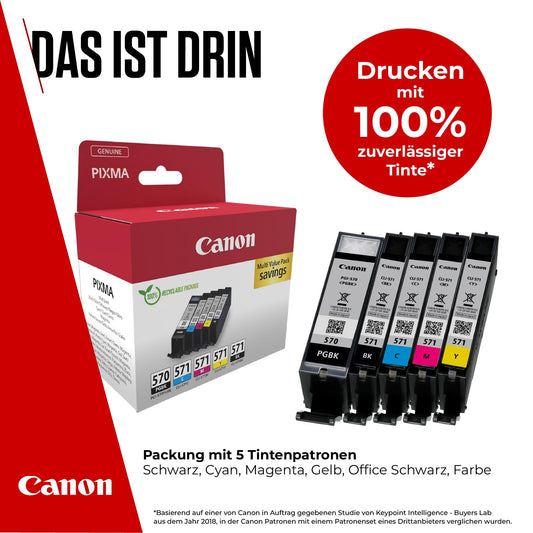 Canon ink cartridges - PGI-570/BK CLI-571 BK C M Y PGBK Original printer cartridges 5-pack (1 x black, 1 x cyan, 1 x magenta, 1 x yellow, 1 x pigment black)