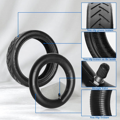 Amitor E Scooter tires with tube 8 1/2 x2, tire tube for E scooter 50/75-6.1. Wear-resistant & non-slip, 8.5 inch replacement tire+tube for Xiaomi Pro 2 M365 Pro 1S, 8 1/2 thickened replacement wheels.
