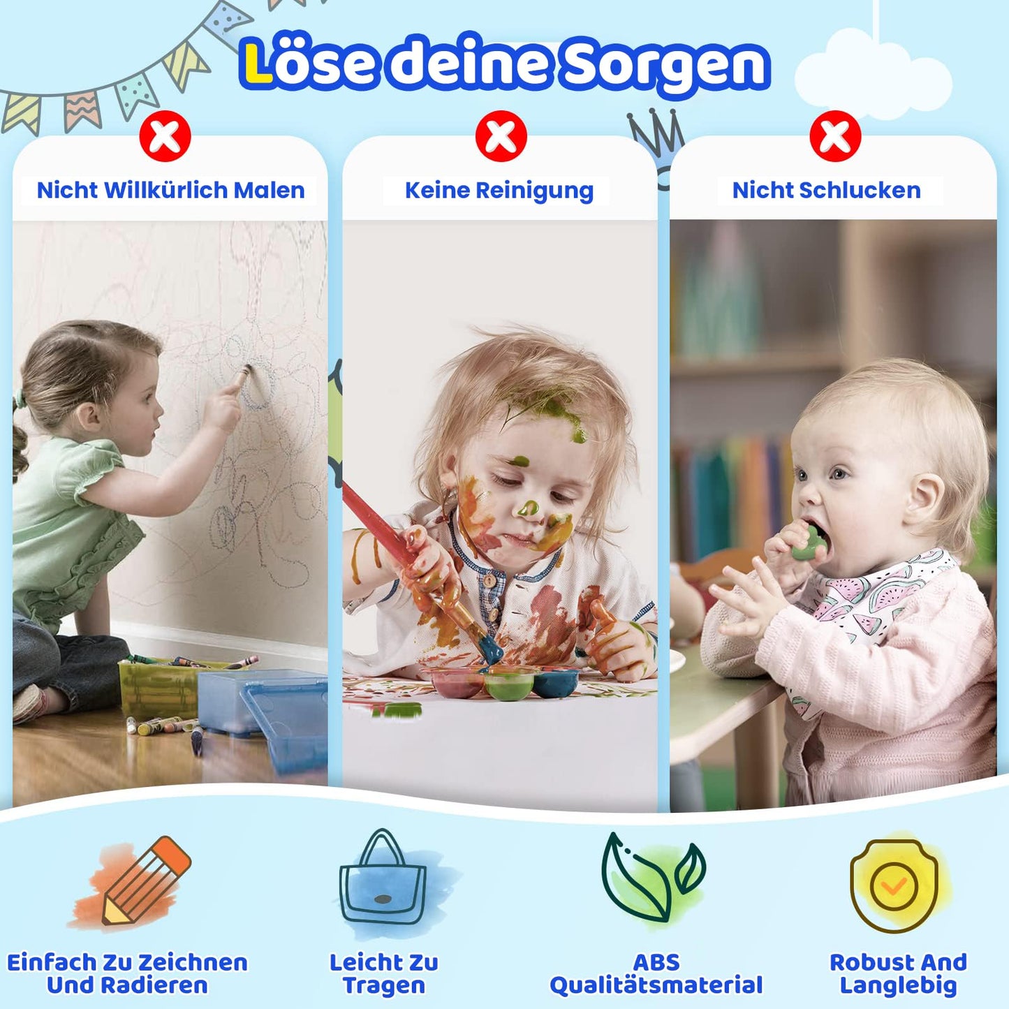 Kikidex toddlers toy age 1-3, Magnetic Magic Drawing Board, Girls toy for 1-2 years, Magic Painting Board educational toy for 1 2 3 year old babies, Birthday gift (Dark Blue)