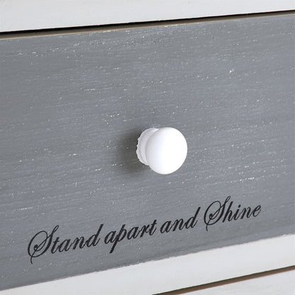 CARO-Möbel chest of drawers Salva drawer cabinet shelf storage shelf in white, shabby chic vintage look, 5 drawers