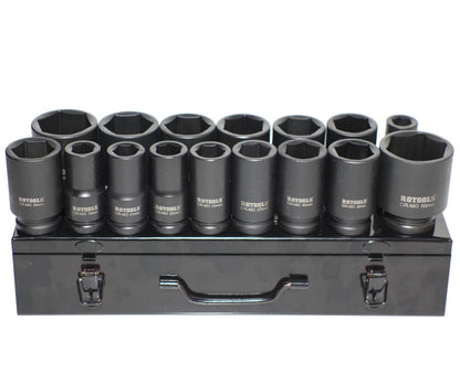 ROTOOLS impact wrench sockets socket set 17-50mm truck impact socket set 3/4" inch chrome molybdenum steel