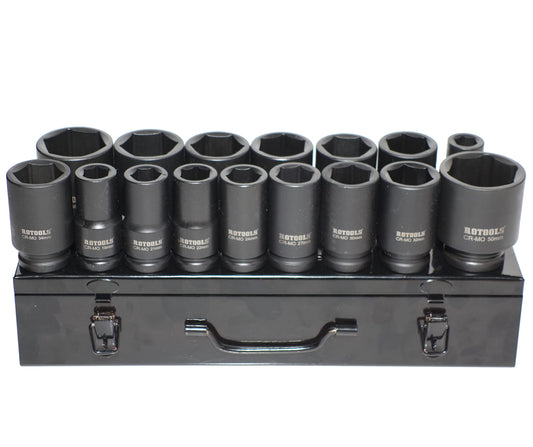 ROTOOLS impact wrench sockets socket set 17-50mm truck impact socket set 3/4" inch chrome molybdenum steel