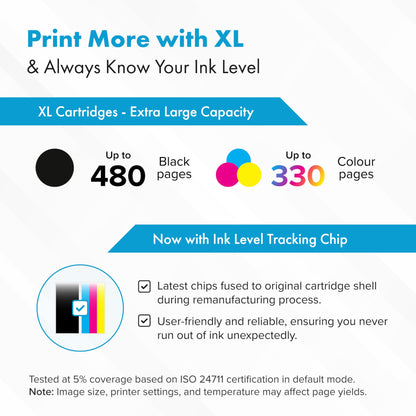 Matsuro 302XL Multipack printer cartridges replacement for HP 302 XL with chip. Compatible with HP Envy 4520 4524 4527 Deskjet 2130 3630 3636 Officejet 3830 3831 3835. Includes 1x black, 1x color.