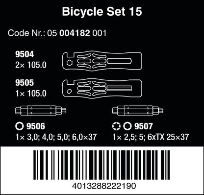 Wera 05004182001 Bicycle Set 15, tire lever set, 5 pieces