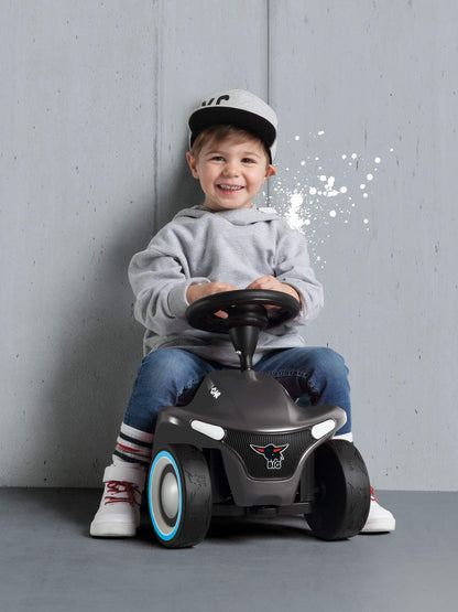 BIG-Bobby-Car-Neo Anthracite - slide vehicle for indoors and outdoors, children's vehicle with whisper tires and two interchangeable rims, for children from 1 year.
