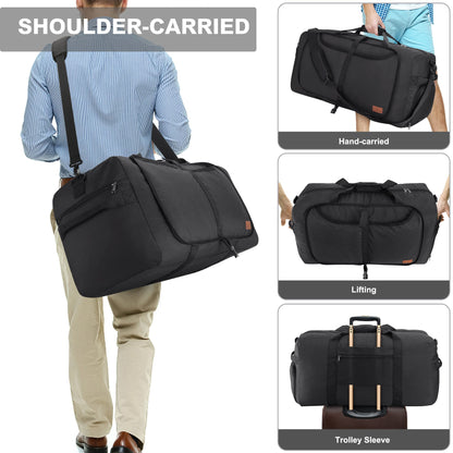 Vogsnow Travel Bag Large Foldable 100L, Weekender Overnight Bag Duffel Waterproof Sports Bag with Shoe Compartment for Men and Women