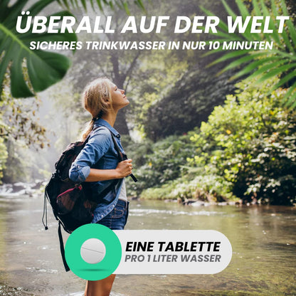 Blue Lake Travel Water Purification Drinking Water (4x30 Tablets) - Water Disinfection & Drinking Water Treatment - Chlorine Dioxide Tablets - Blackout Emergency Backpack - Emergency Equipment