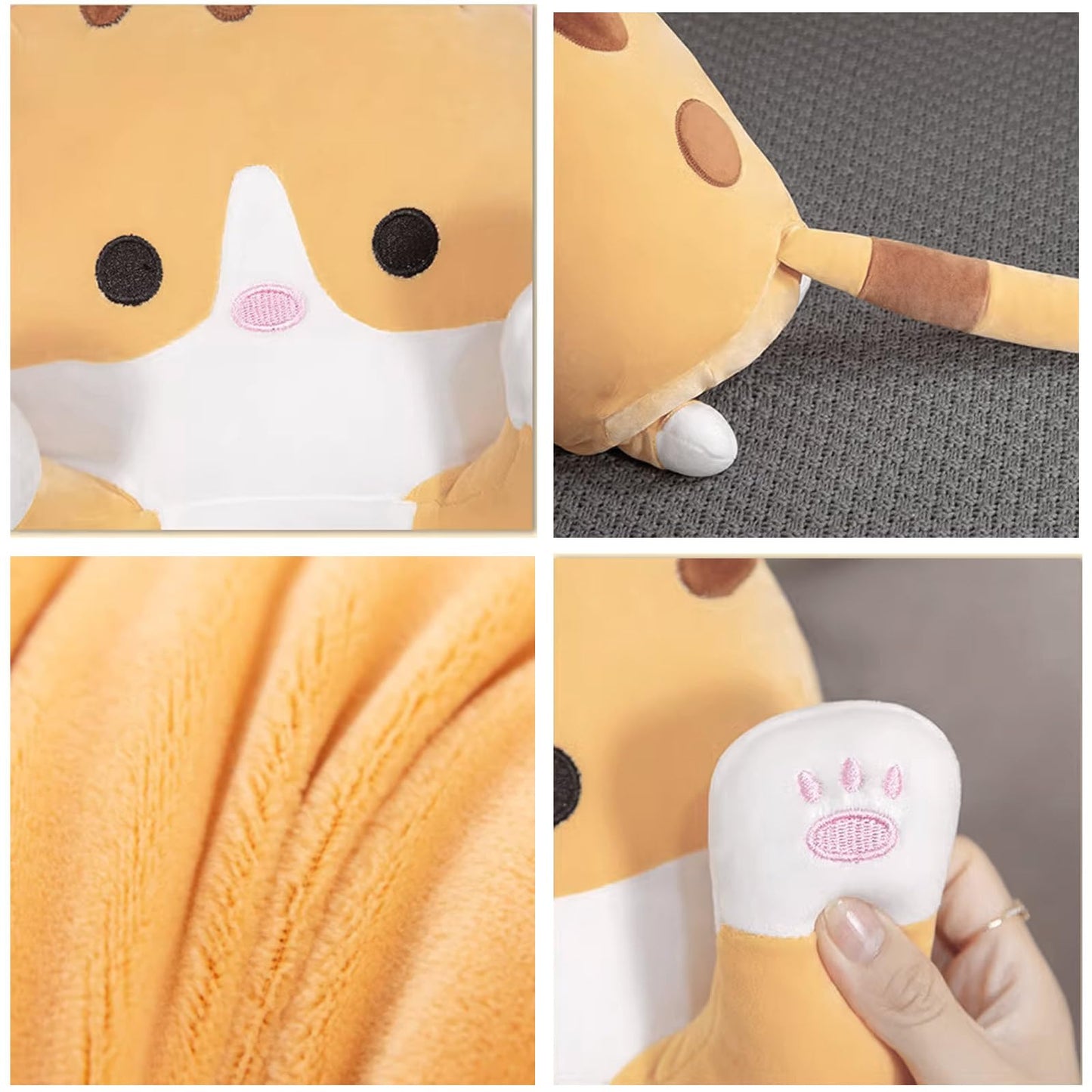 Bobomon Cat Plush Toy Stuffed Animal Cat Long Pillow Giant XXL Kawaii Large Plush Toy Plush Cat Cute Side Sleeper Pillow Cat Plushie (pink 130cm)