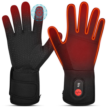 Electric heated gloves for men and women, rechargeable heated winter gloves for outdoor biking, motorcycle, skiing, snowboarding, hunting.