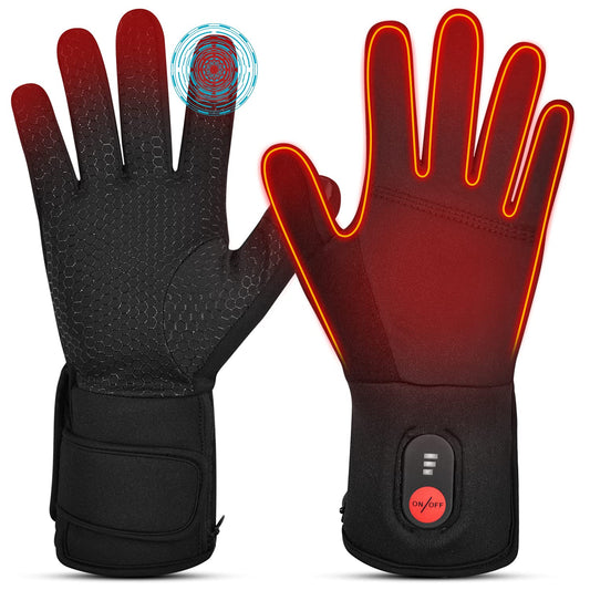 Electric heated gloves for men and women, rechargeable heated winter gloves for outdoor biking, motorcycle, skiing, snowboarding, hunting.