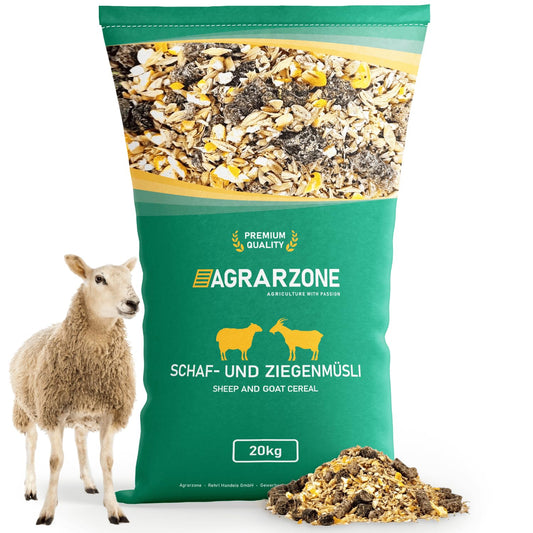 Agricultural zone sheep feed goat feed muesli 20 kg - Species-appropriate concentrated feed for sheep, goats & lambs - 100% GMO-free and dust-free - Made in Austria