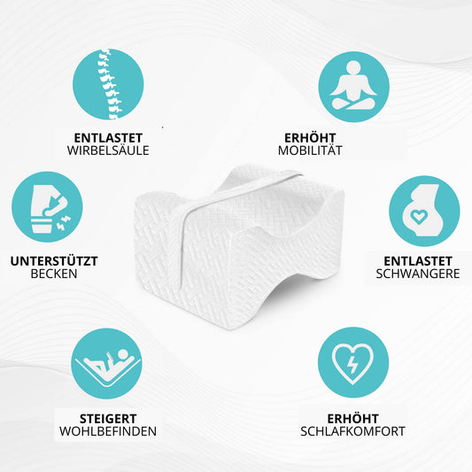 LANOA Relax knee pillow for side sleepers - ergonomic memory foam pillow for side sleepers - orthopedic leg pillow for side sleepers.