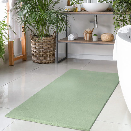 Bathmat Jade Green - 120x170 cm Solid Color - Non-slip, washable, soft, absorbent, quick-drying - High pile Soft Touch bathroom rug