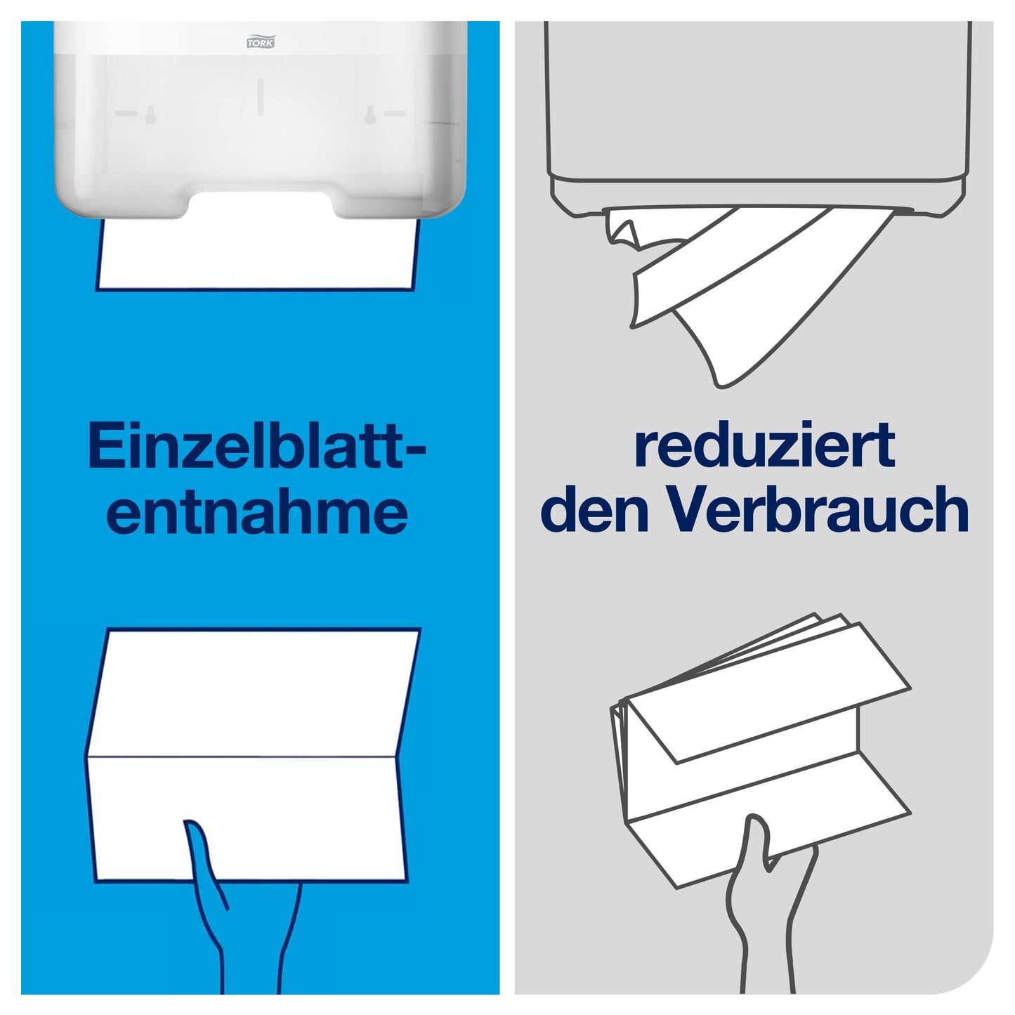 Tork Mini dispenser for zigzag and plyfold paper towels 553100, Elevation Design - Compact H3 towel dispenser for folded towels for single sheet removal, white