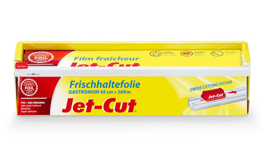 Jet-Cut cling film for cutting, gastronomy 45cm x 300m - extra wide, PVC transparent, 1 piece